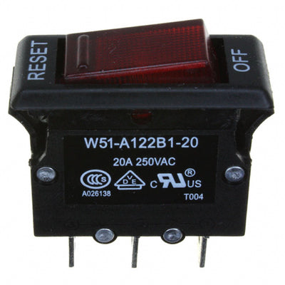 W51-A122B1-20 by TE Connectivity Potter & Brumfield Relays - THERMAL CIRCUIT BREAKER20A 250VAC 50VDC