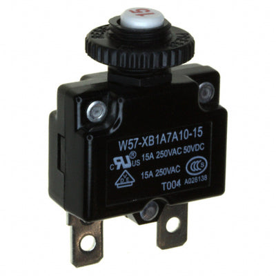 W57-XB1A7A10-15 by TE Connectivity Potter & Brumfield Relays - THERMAL CIRCUIT BREAKER15A 250VAC