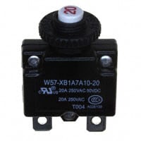 W57-XB1A7A10-20 by TE Connectivity Potter & Brumfield Relays - THERMAL CIRCUIT BREAKER20A 250VAC