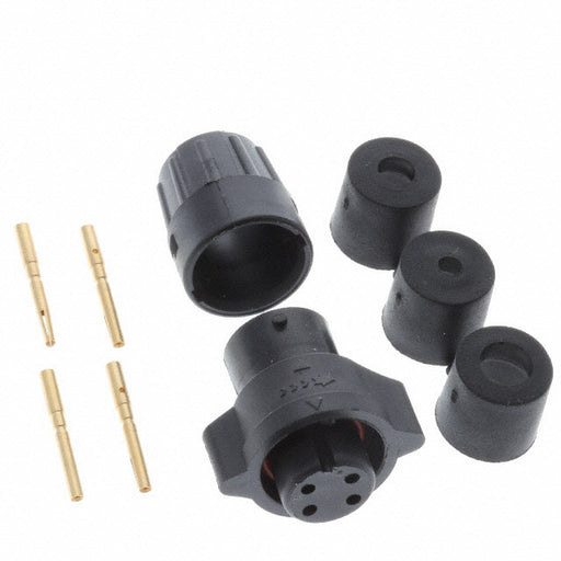 W6380-4SG-P-3DC by Conxall/Switchcraft - CONNECTOR PLUG FMALE 4POS GOLD CRIMP