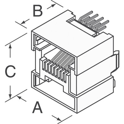 950022883 by Molex - CONNECTOR MOD JACK 8P8C VERT UNSHLD