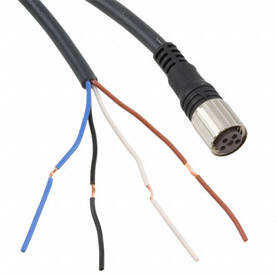 XS3F-M421-405-A by Omron Automation and Safety - CABLE 4POS FMALE TO WIRE 16.4