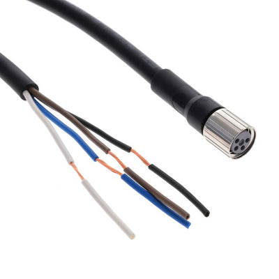 XS3F-M8PVC4S5M by Omron Automation and Safety - CABLE 4POS FMALE TO WIRE 16.4