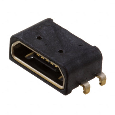 ZX62WRD-B-5PC by Hirose Electric Co Ltd - CONNECTOR RECPT USB2.0 MICRO B SMD R/A