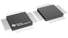 Two Texas Instruments microchips on a green background