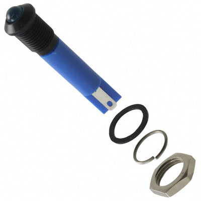 Q8P1BXXB24E by APEM Inc. - INDICATOR 24V 8MM PROMINENT BLU
