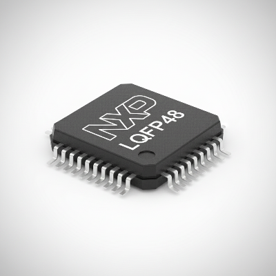 Microcontroller IC with 'M' logo on a white background